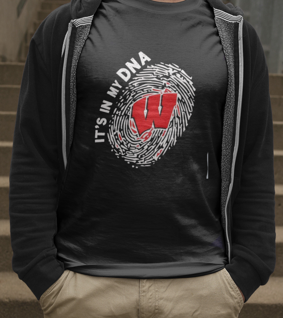 Wisconsin Badgers W It's In My DNA Fingerprint T-Shirt