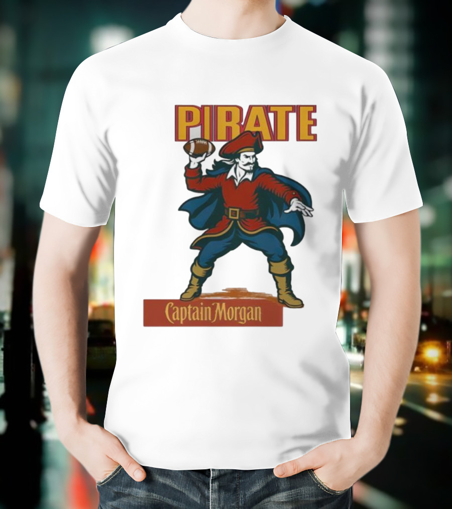 Captain Morgan Pirate Football Throwback T-Shirt