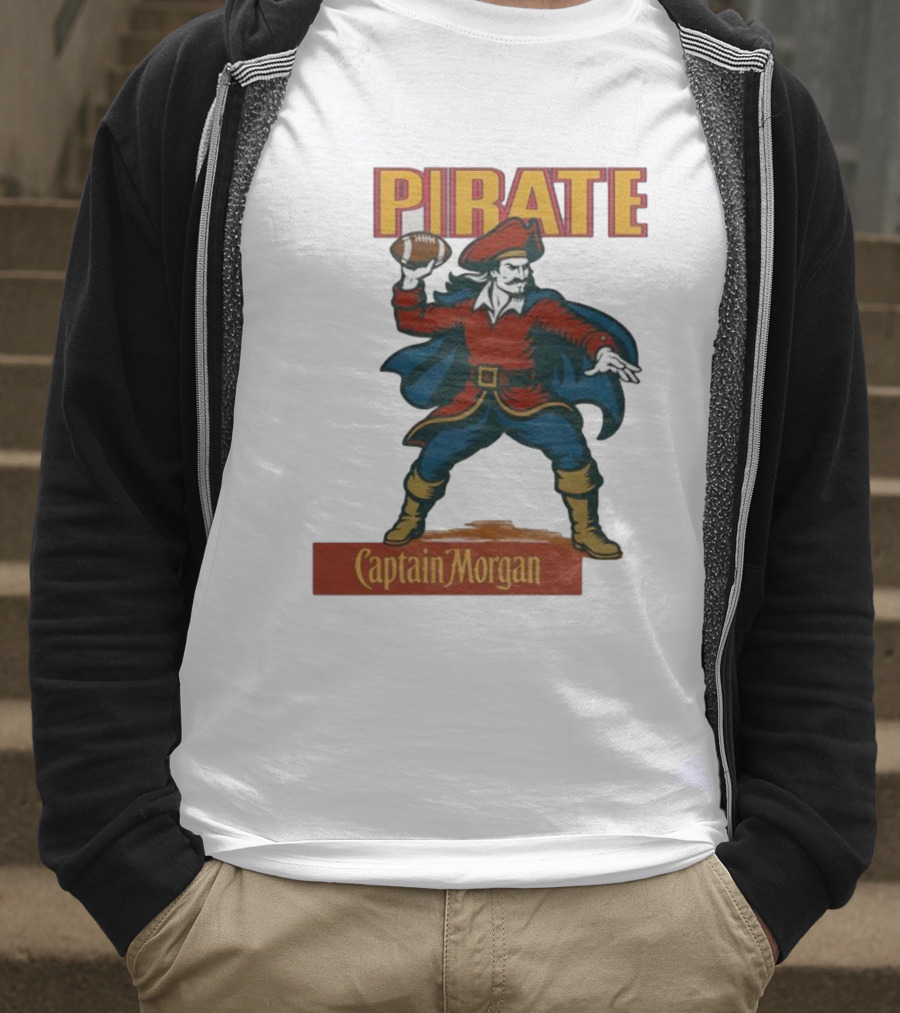 Captain Morgan Pirate Football Throwback T-Shirt