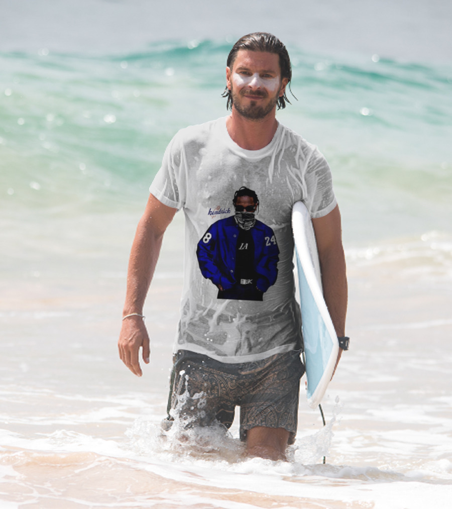 Dodgers LA Kendrick Lamar Blue Jacket Image T-Shirt