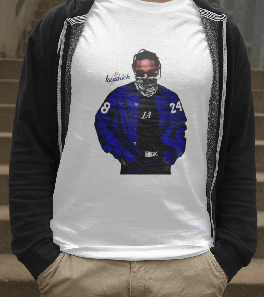 Dodgers LA Kendrick Lamar Blue Jacket Image T-Shirt