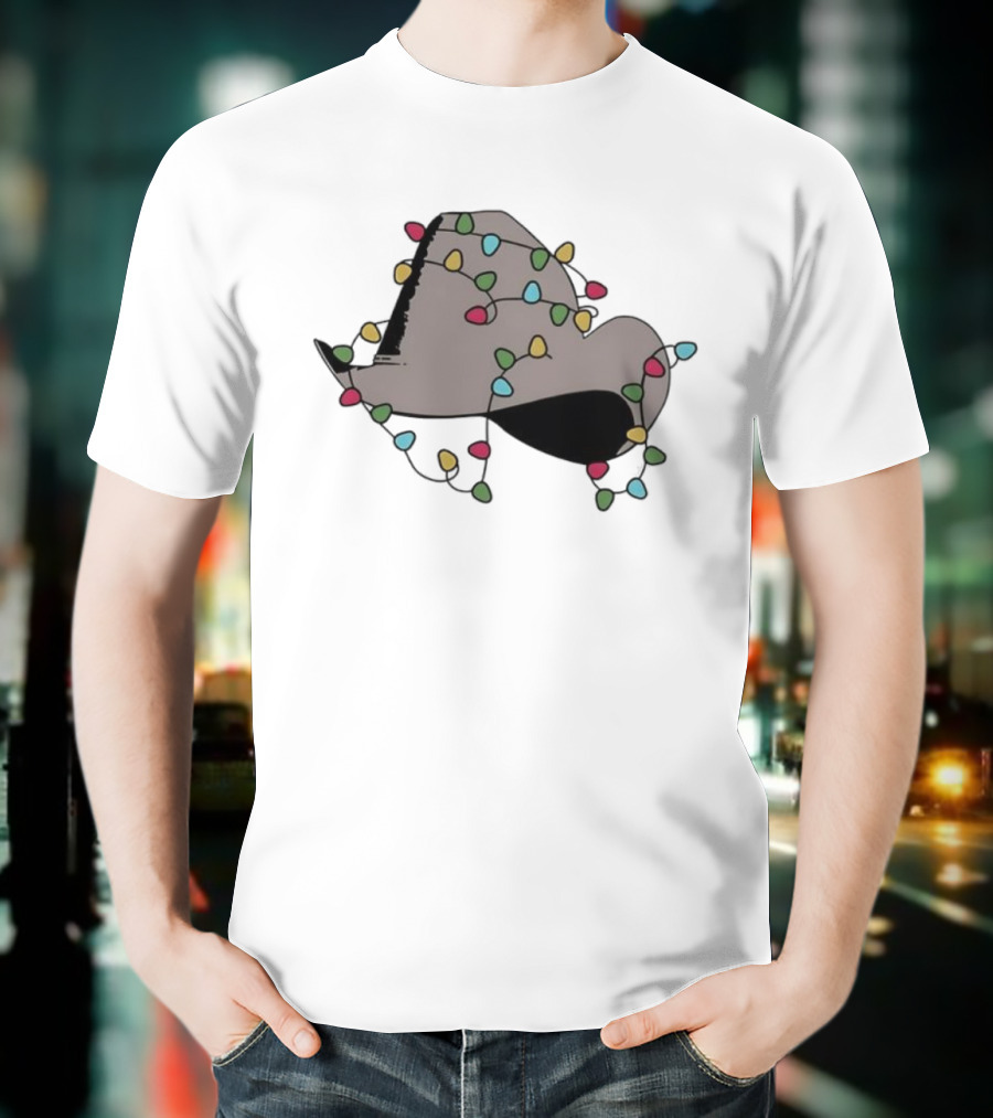Dwight Yoakam Christmas Light Cowboy Hat Holiday String Lights T-Shirt