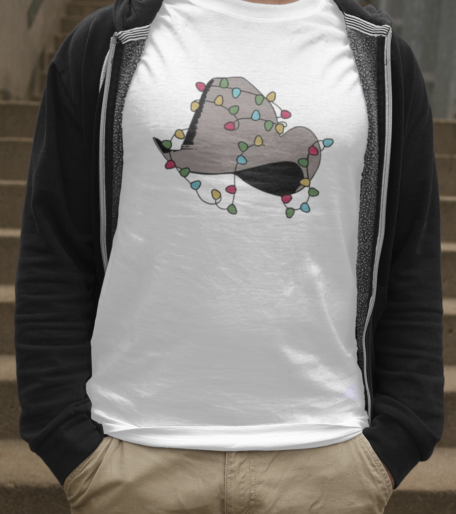 Dwight Yoakam Christmas Light Cowboy Hat Holiday String Lights T-Shirt