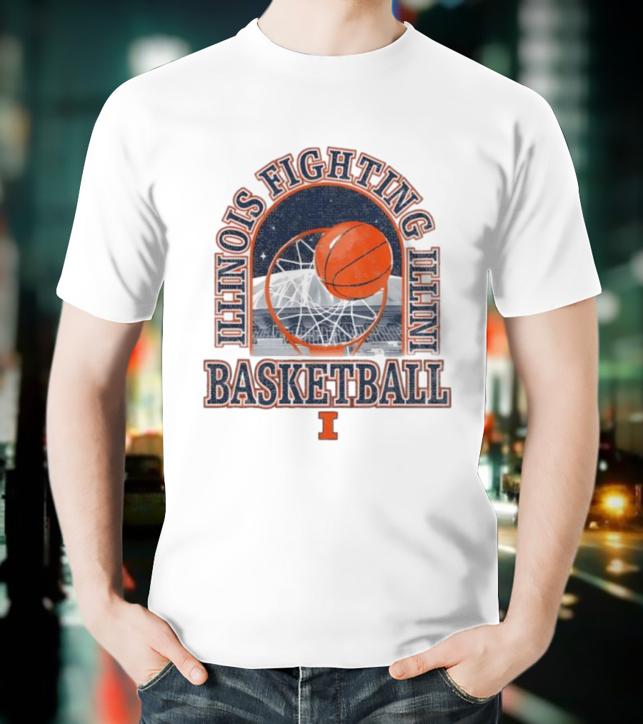 Fighting Illini Basketball Illinois State Farm Center Arch T-Shirt