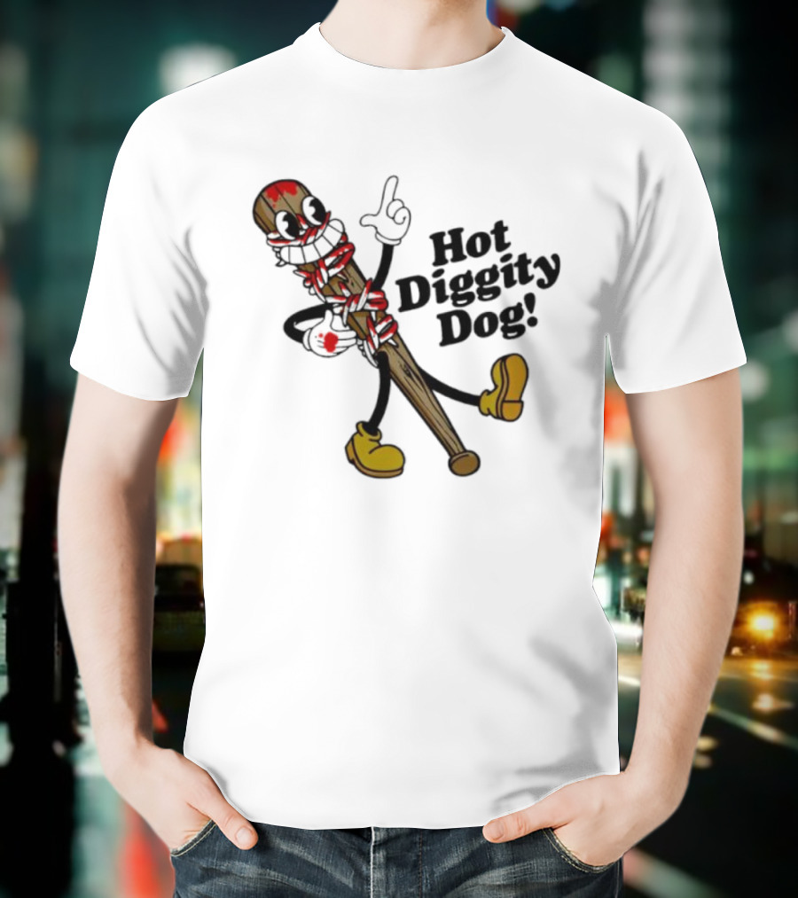 The Walking Dead 15th Anniversary Hot Diggity Dog Bat Character T-Shirt