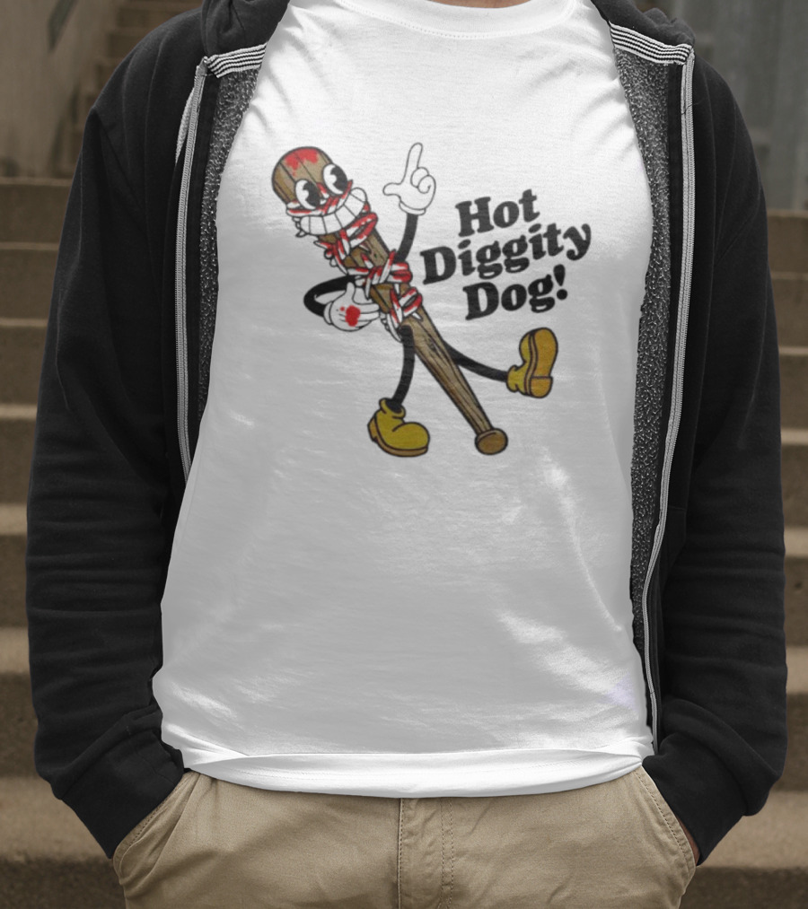 The Walking Dead 15th Anniversary Hot Diggity Dog Bat Character T-Shirt