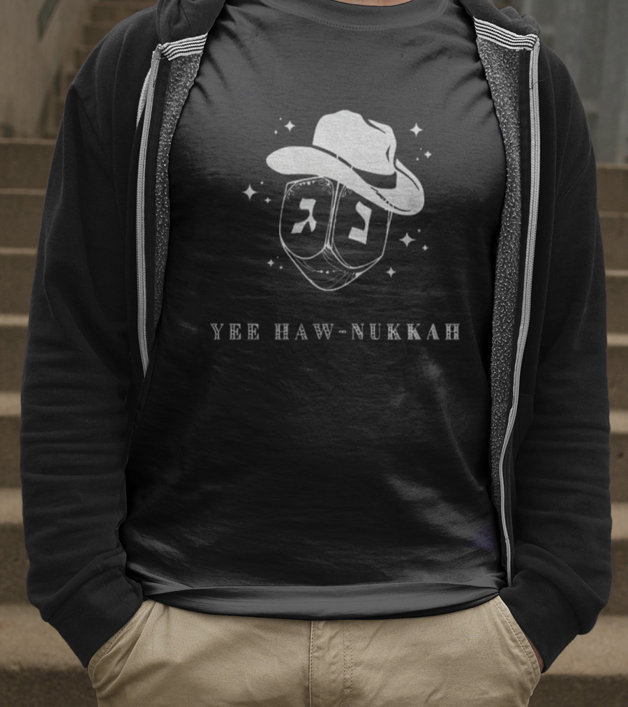 Yee Haw-Nukkah Cowboy Dreidel Festival Of Lights Hanukkah Holiday T-Shirt