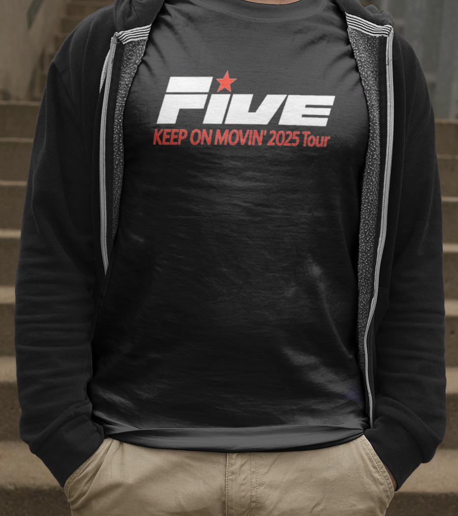 FIVE Keep On Movin' 2025 Tour Red Star T-Shirt