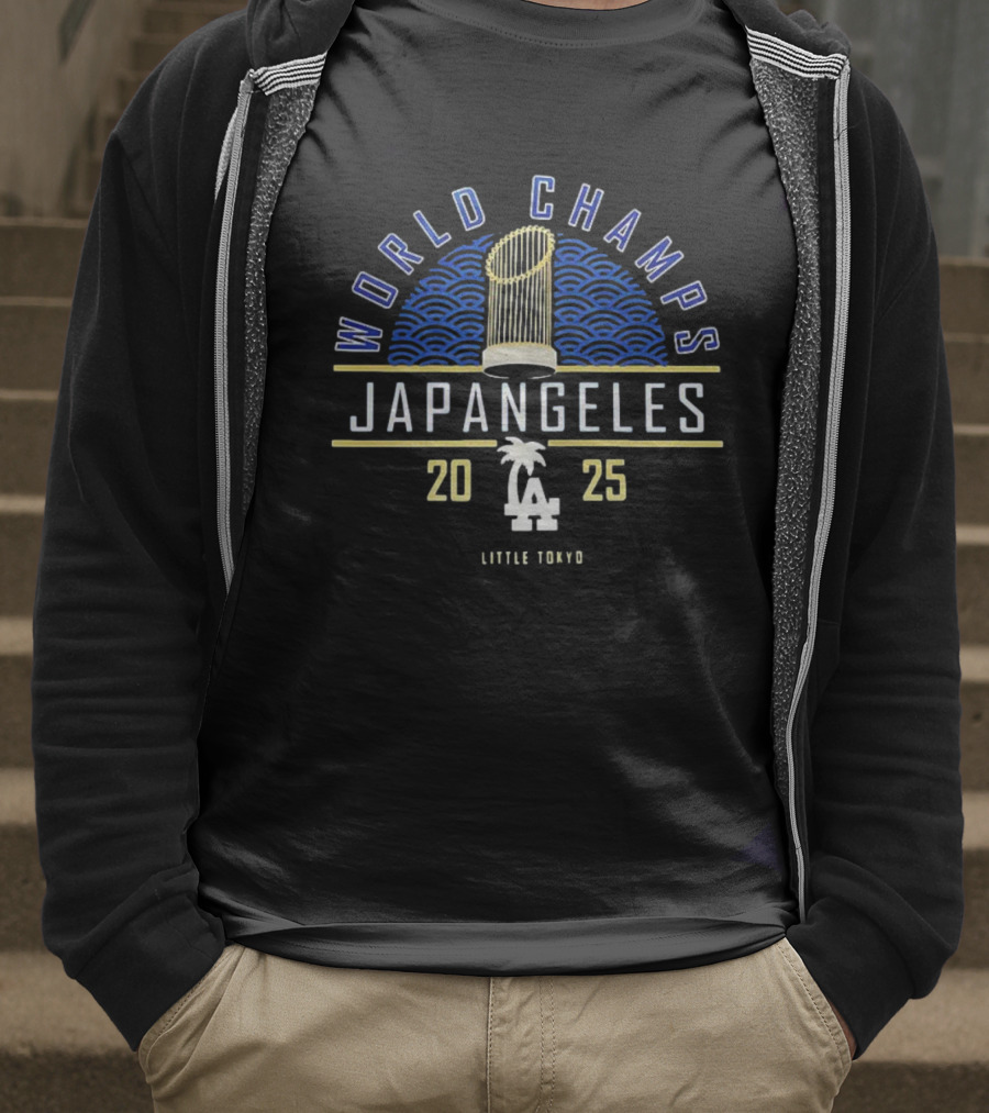 Japangeles World Champs 2025 Little Tokyo LA Palm Trophy T-Shirt