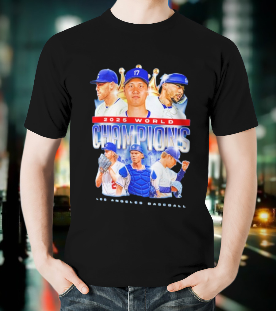 Los Angeles Dodgers Shohei Ohtani 2025 World Champions Baseball Players Series T-Shirt