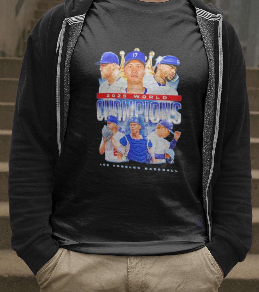 Los Angeles Dodgers Shohei Ohtani 2025 World Champions Baseball Players Series T-Shirt