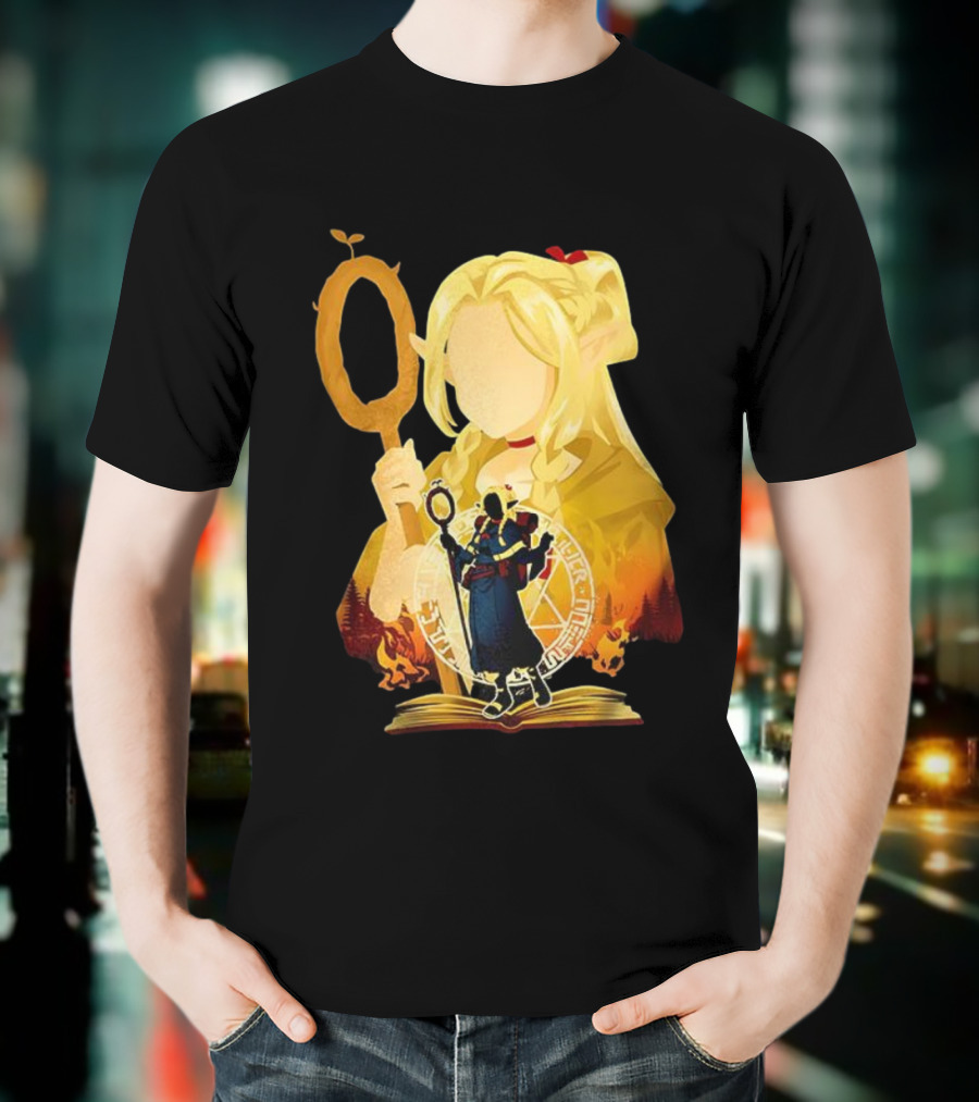 Marcille Donato Delicious In Dungeon Anime Arcane Revival Character With Magic Staff T-Shirt