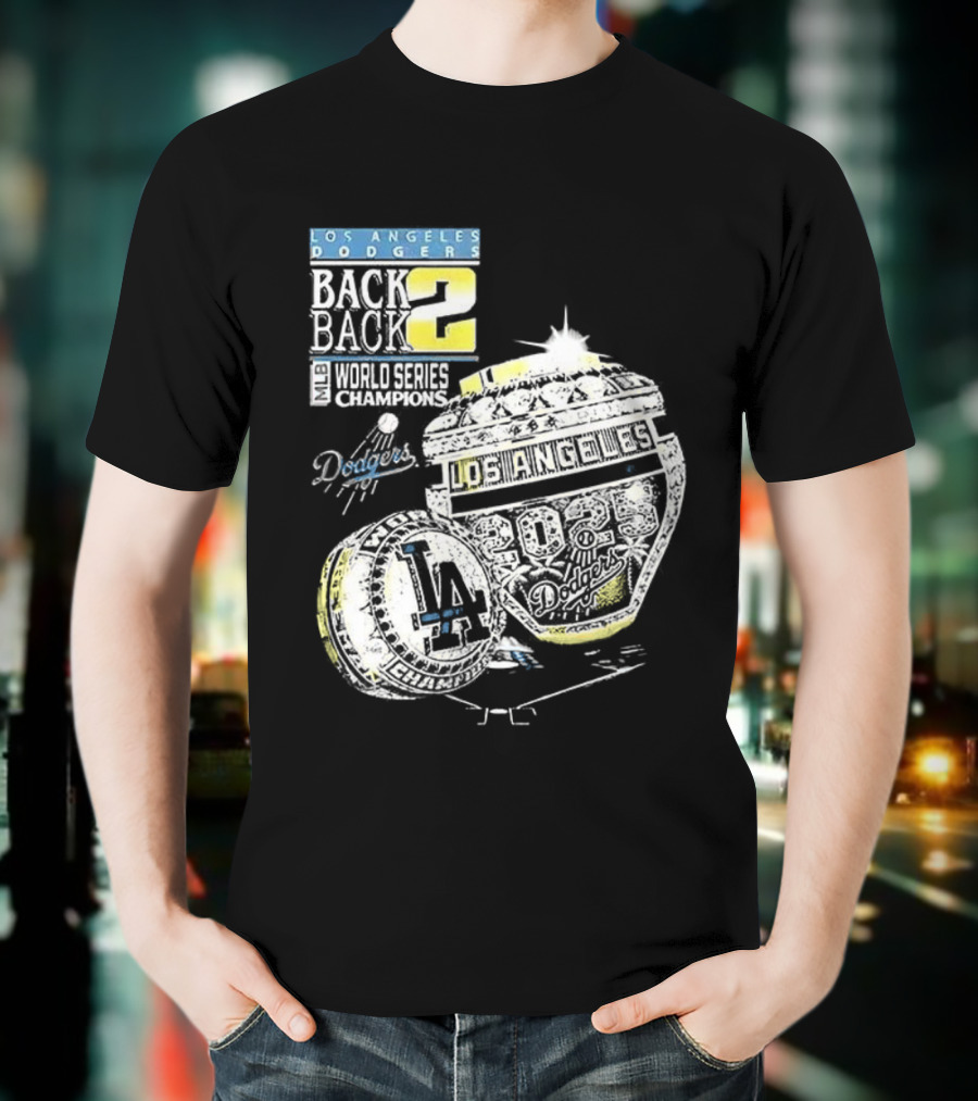 Los Angeles Dodgers Back To Back World Series 2025 Champions Diamond Ring Dodgers Championship T-Shirt