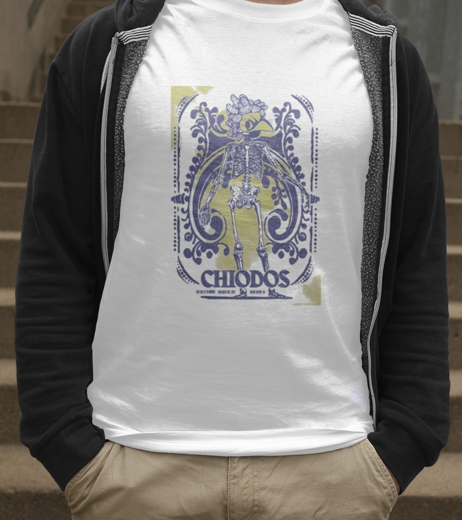 Chiodos Grand Rapids MI 11 6 2025 Skeleton Bird Design T-Shirt