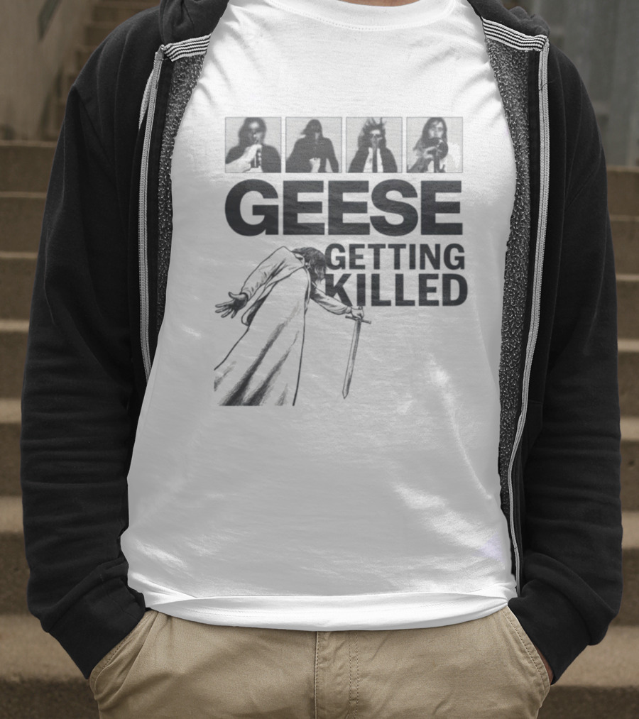 Geese Getting Killed Band Album Cover Style T-Shirt