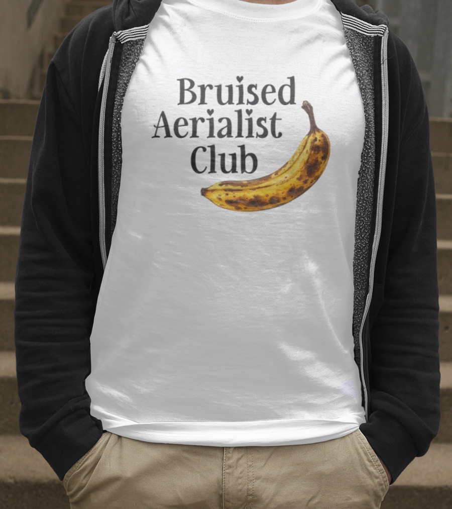 Bruised Aerialist Club Banana Funny Spotted Fruit Design T-Shirt