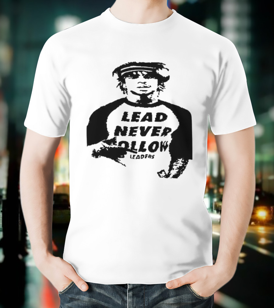 Lead Never Follow Leaders Graphic Illustration Tee T-Shirt