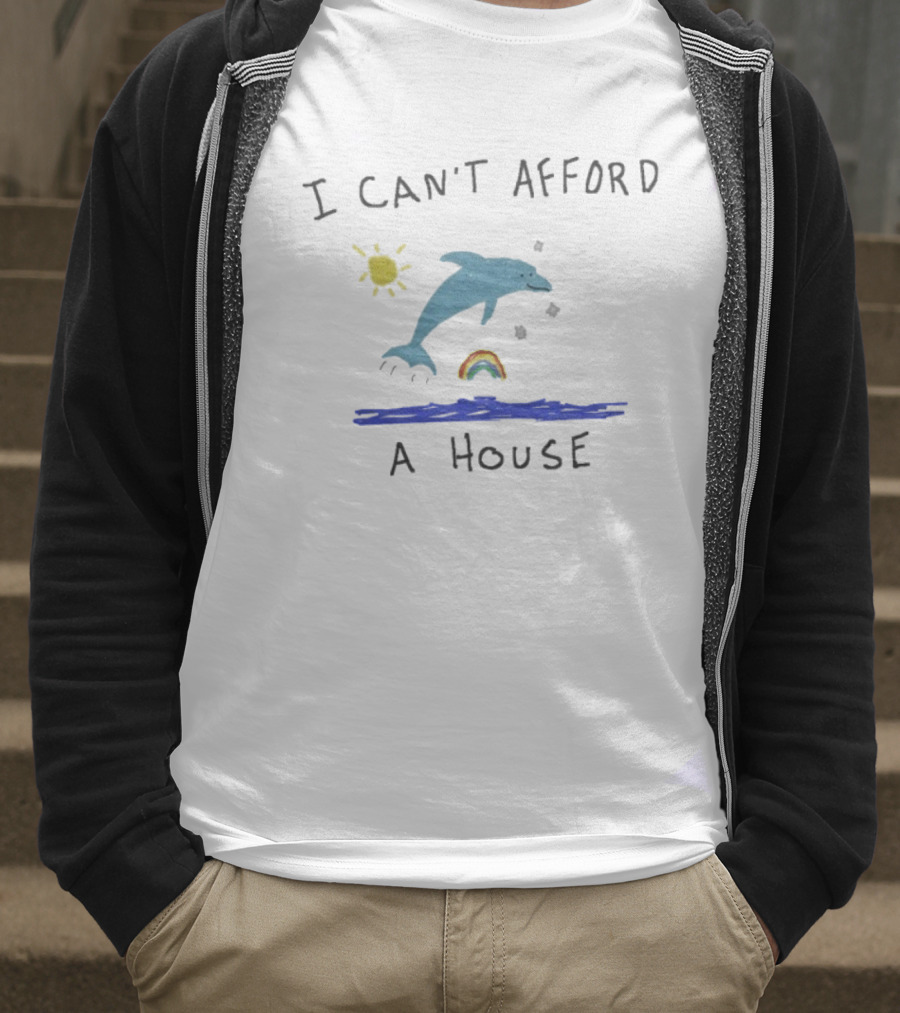 I Can’t Afford A House Dolphin Sun Rainbow Water Scene T-Shirt