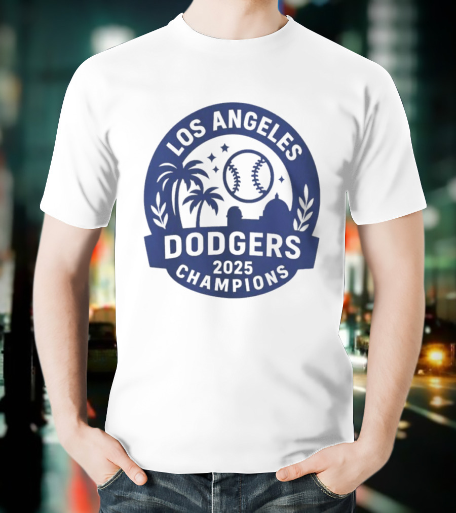 Los Angeles Dodgers 2025 Champions MLB Baseball Palme Stars Vintage Style T-Shirt