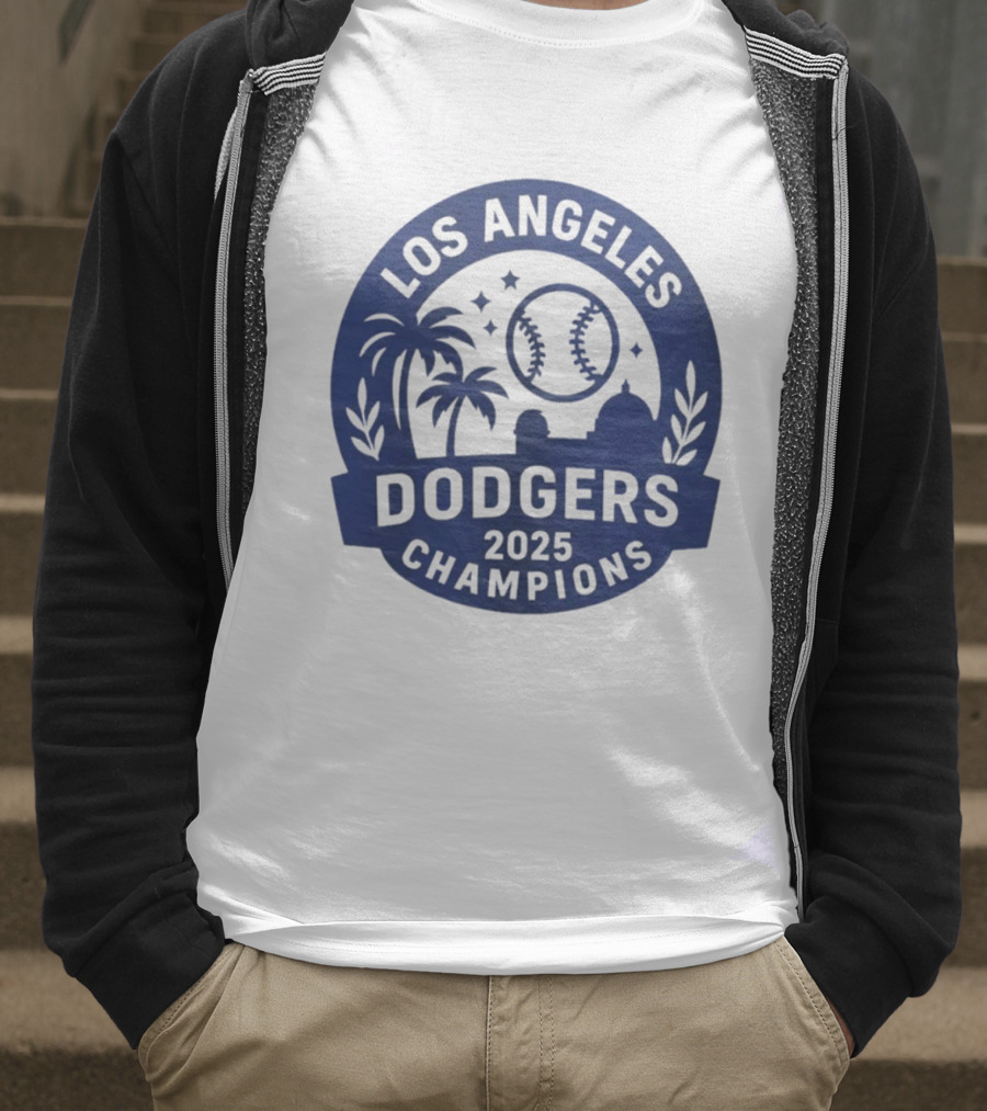 Los Angeles Dodgers 2025 Champions MLB Baseball Palme Stars Vintage Style T-Shirt