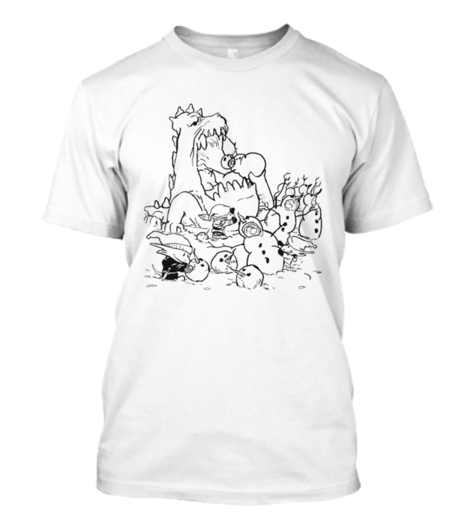 Tarrasque Kobolds Snow Day Christmas Adventure With Snowmen And Reindeer T-Shirt