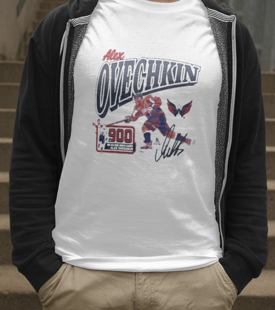 Alexander Ovechkin 900 Goals Legacy Signature Washington Capitals T-Shirt