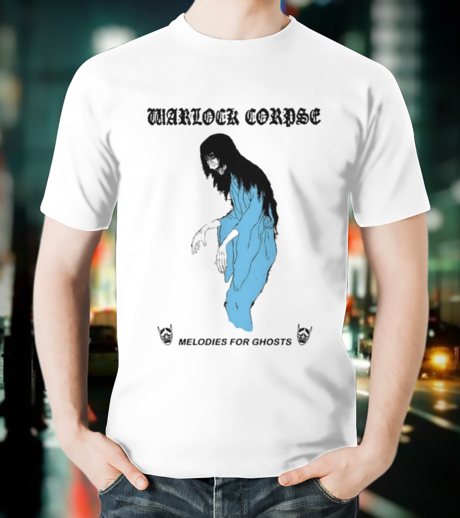 Warlock Corpse Melodies For Ghosts Eerie Blue Spirit Apparition T-Shirt