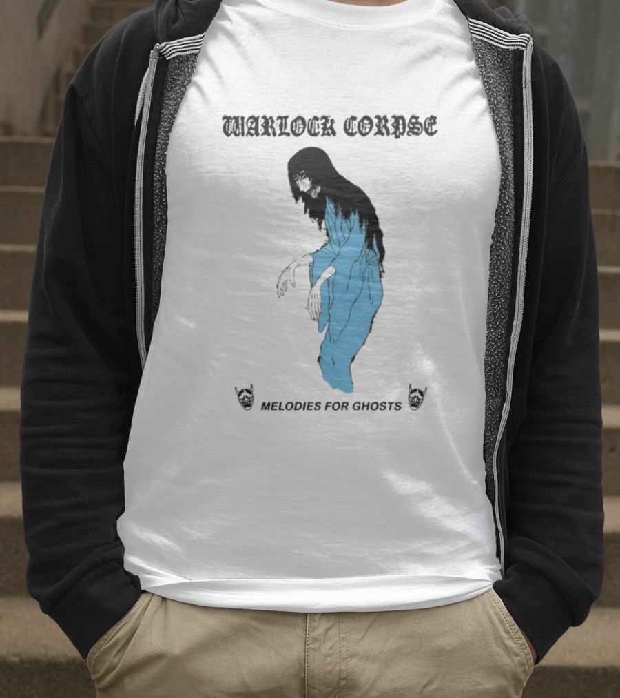 Warlock Corpse Melodies For Ghosts Eerie Blue Spirit Apparition T-Shirt