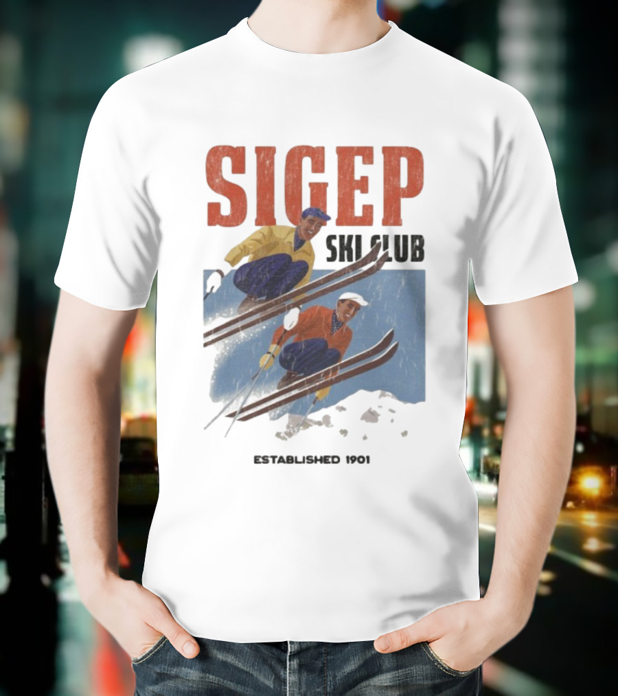 SIGEP Ski Club Est 1901 Sigma Phi Epsilon Retro Style T-Shirt