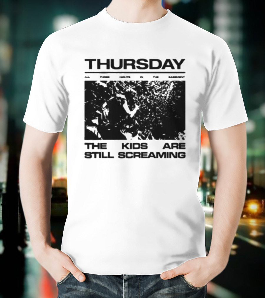 Thursday The Kids Are Still Screaming Grunge Style Vintage Comic Face T-Shirt