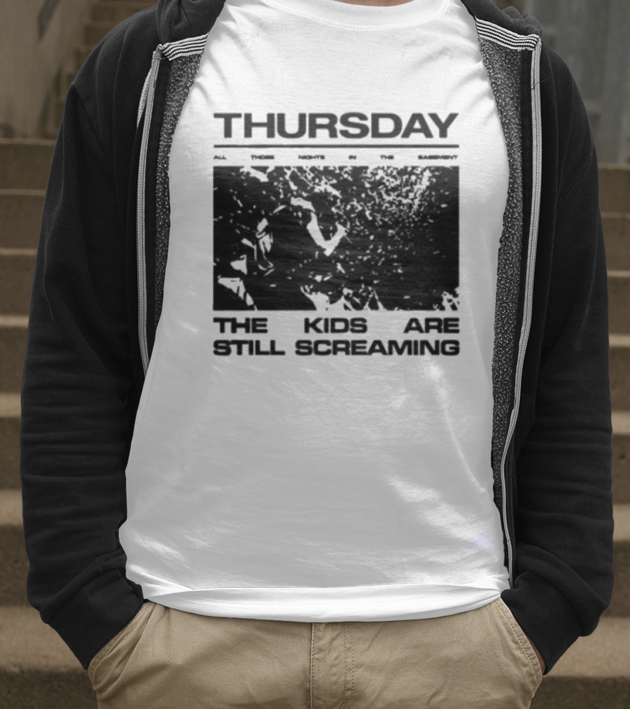 Thursday The Kids Are Still Screaming Grunge Style Vintage Comic Face T-Shirt