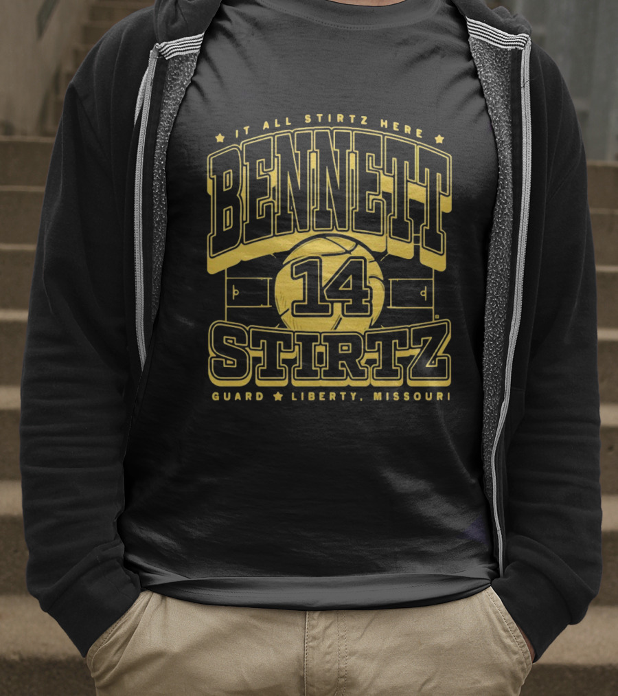Bennett Stirtz 14 It All Stirtz Here Guard Liberty Missouri Basketball T-Shirt