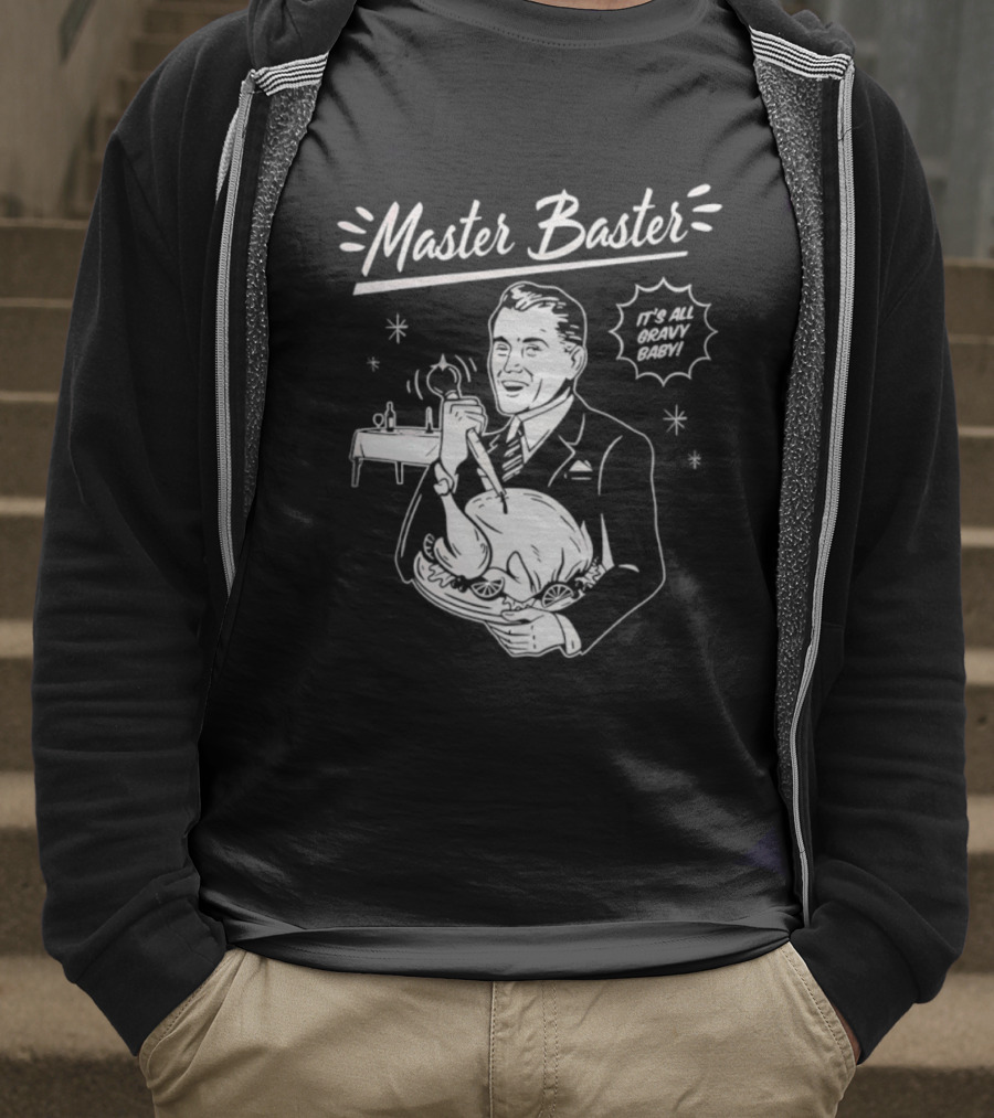 Master Baster It's All Gravy Baby Turkey Thanksgiving Retro T-Shirt