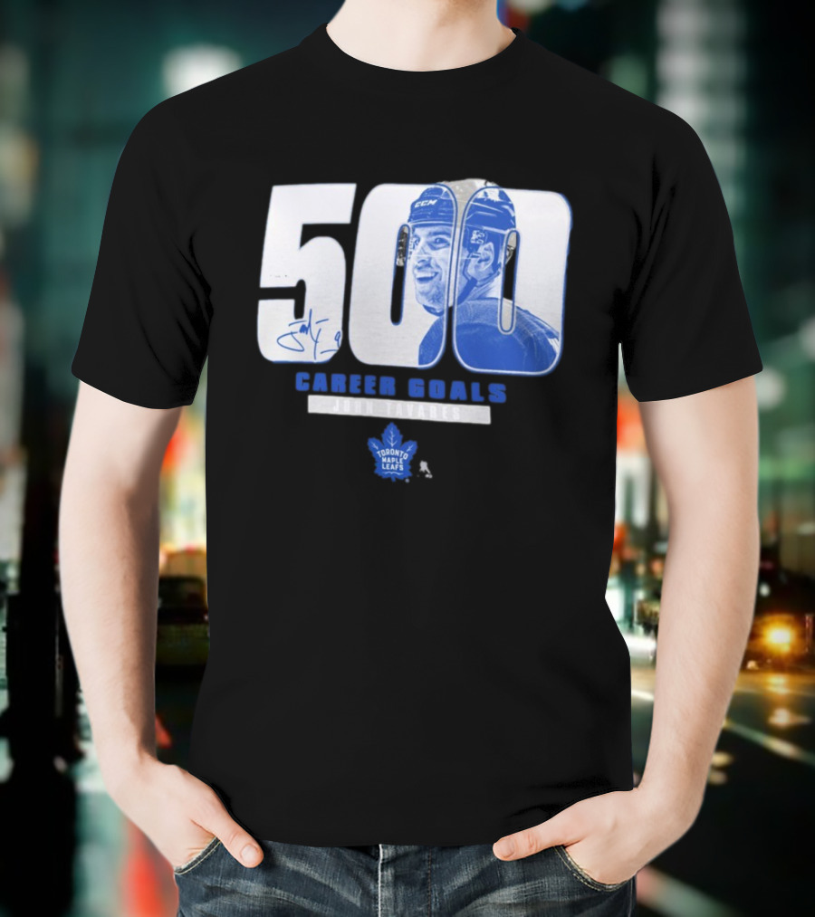 John Tavares Signed 500 Career Goals Toronto Maple Leafs T-Shirt