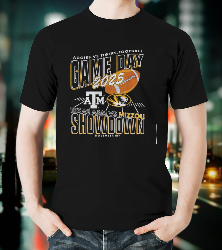 Aggies Vs Tigers Football Game Day 2025 Texas A&M Vs Mizzou Showdown November 8th T-Shirt
