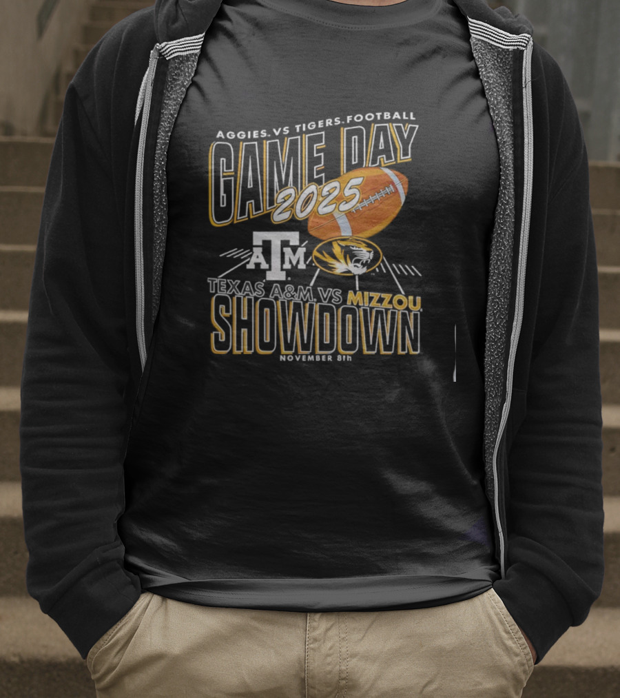 Aggies Vs Tigers Football Game Day 2025 Texas A&M Vs Mizzou Showdown November 8th T-Shirt