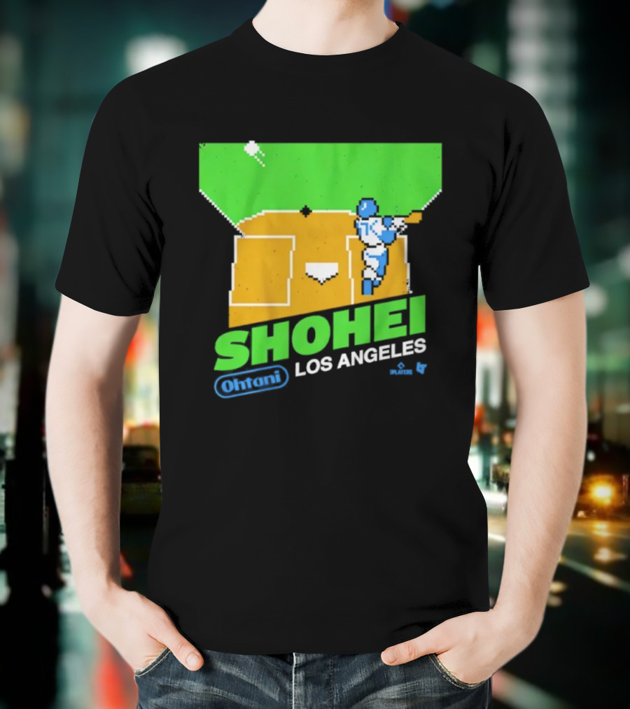 Shohei Ohtani Retro Los Angeles Pixel Art Baseball Game Style T-Shirt