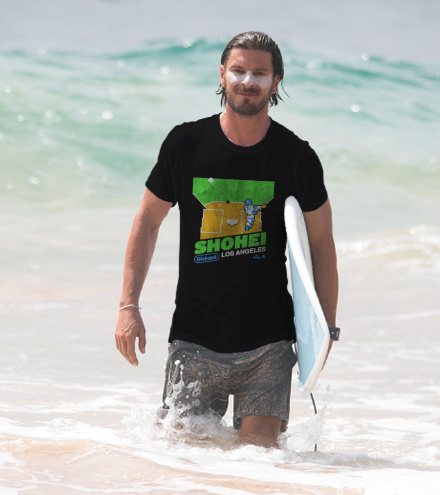 Shohei Ohtani Retro Los Angeles Pixel Art Baseball Game Style T-Shirt