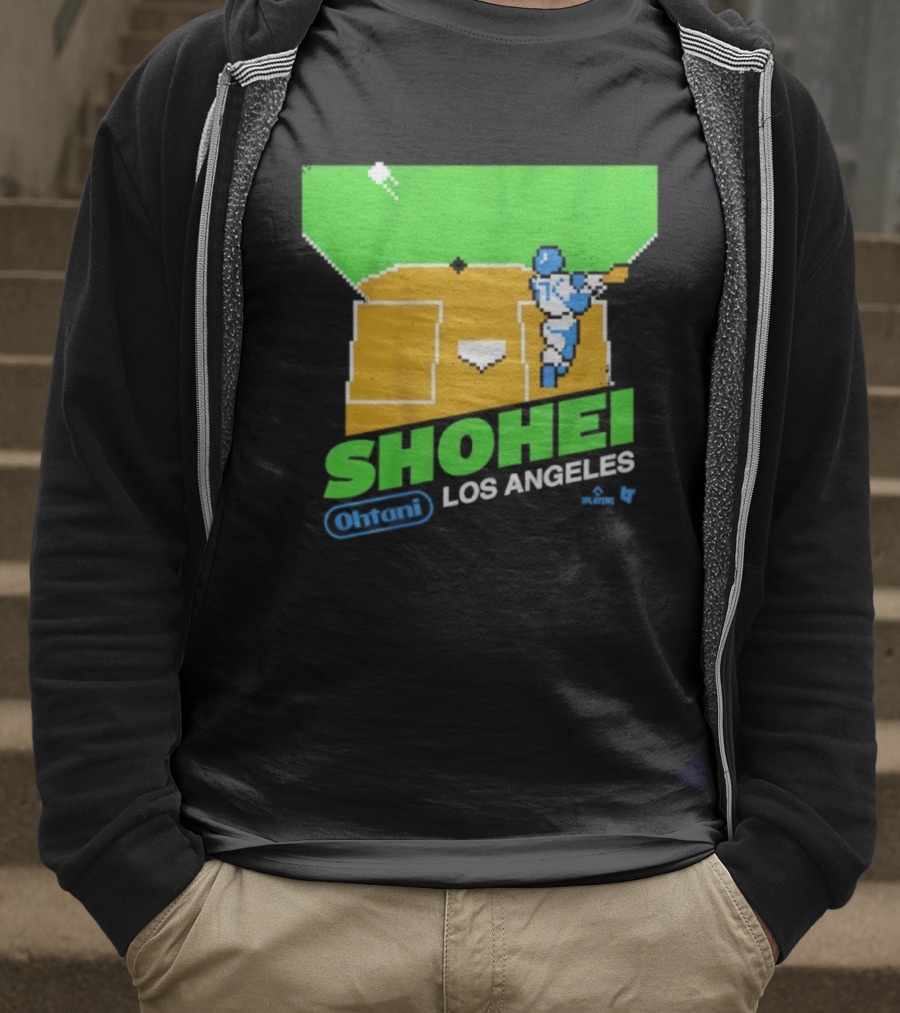 Shohei Ohtani Retro Los Angeles Pixel Art Baseball Game Style T-Shirt