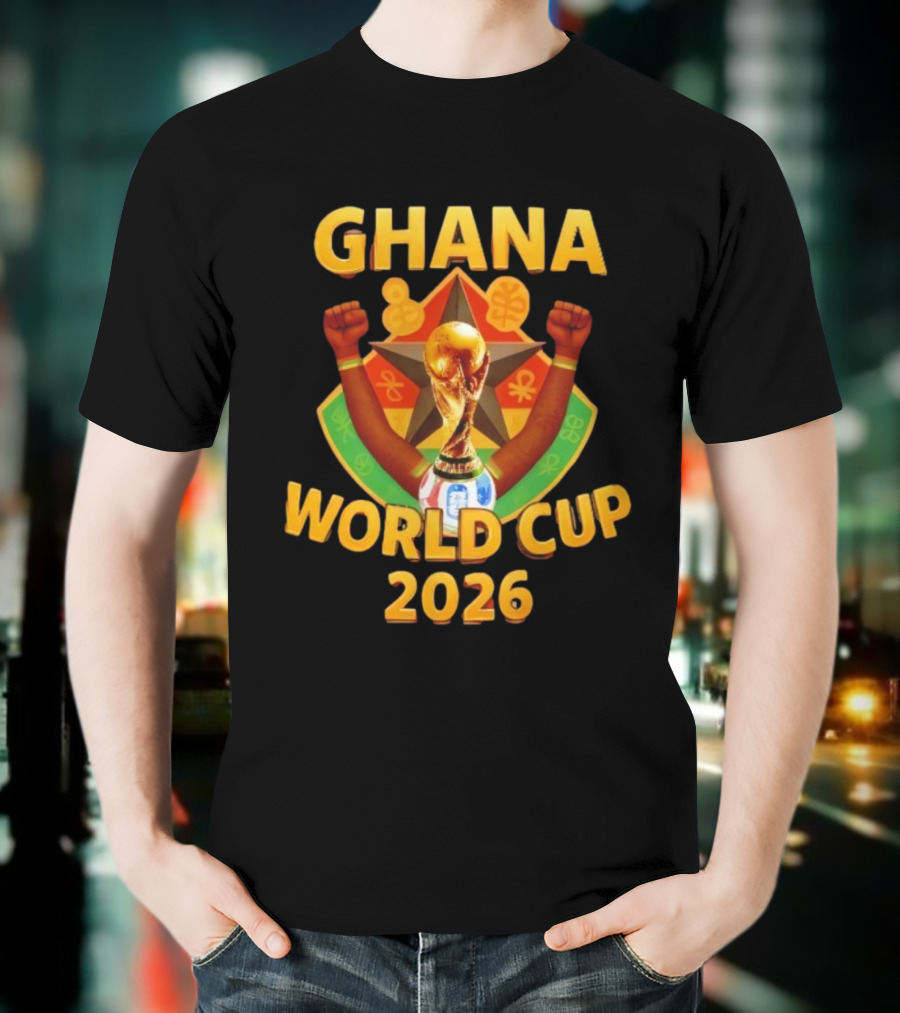 Ghana World Cup 2026 Soccer Trophy Celebration T-Shirt