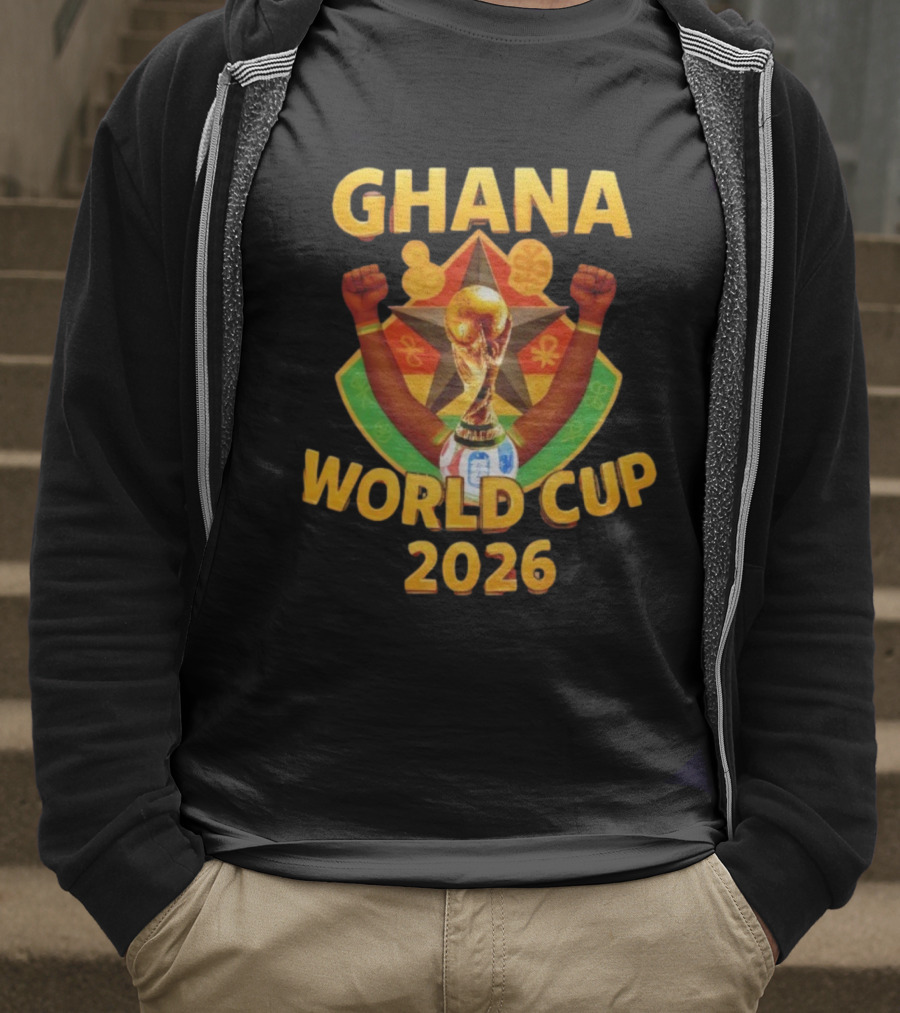 Ghana World Cup 2026 Soccer Trophy Celebration T-Shirt
