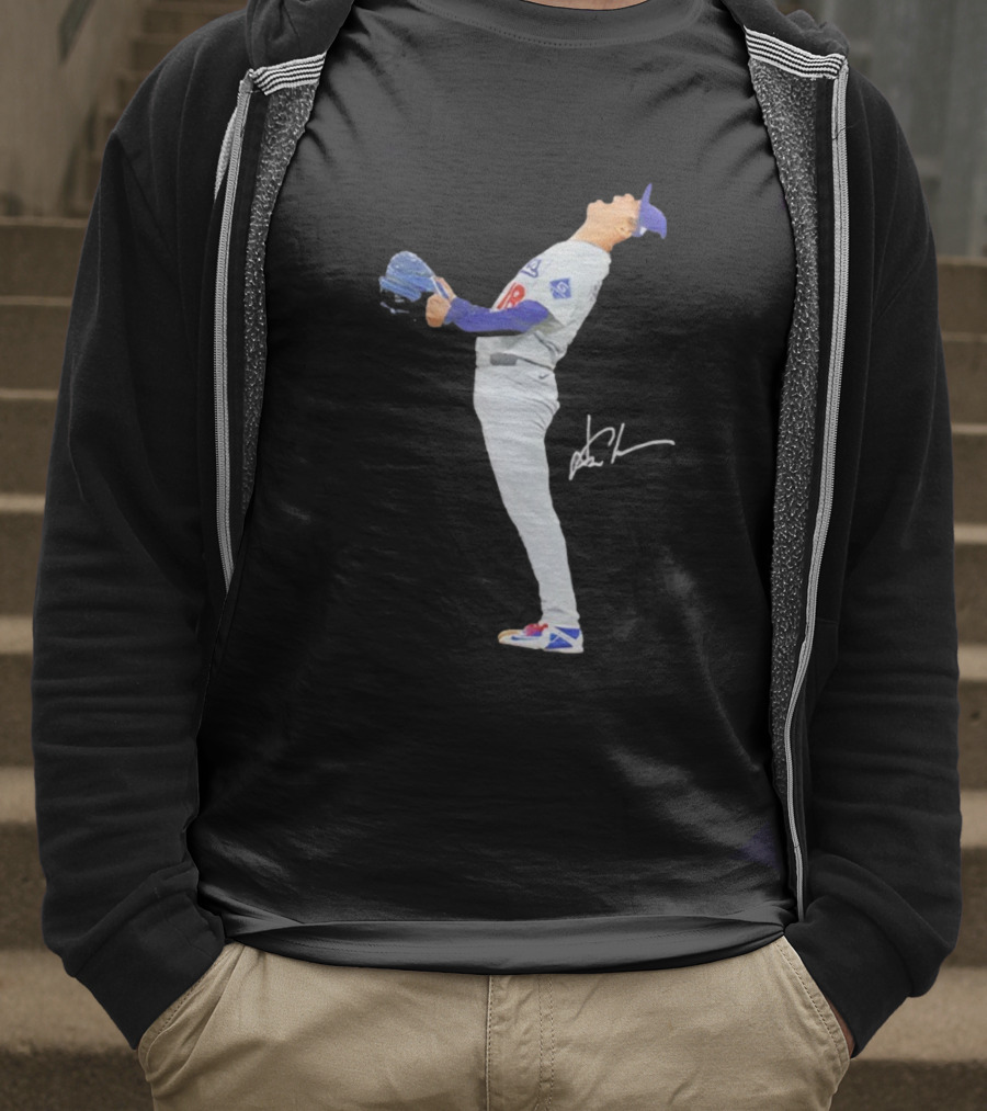 Shohei Ohtani Shout Loudly Baseball Signature Pose In Game Uniform T-Shirt