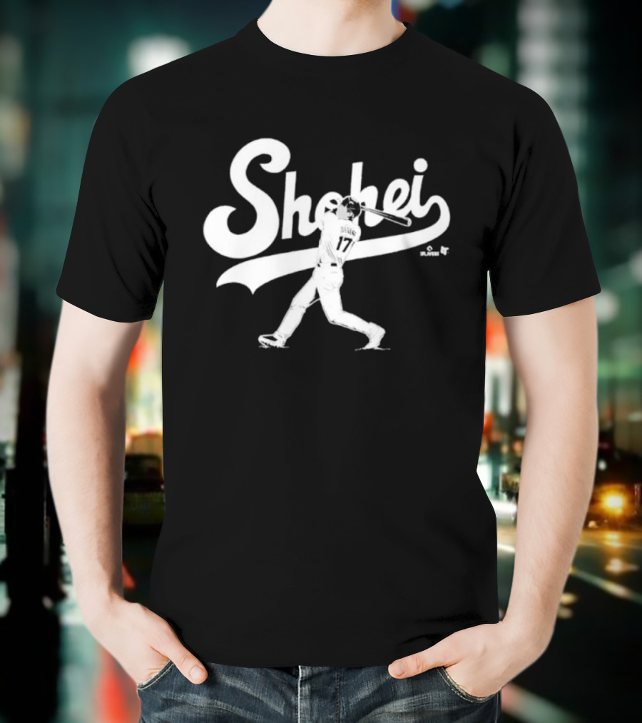 Shohei Ohtani Slugger Swing Baseball Player Action T-Shirt