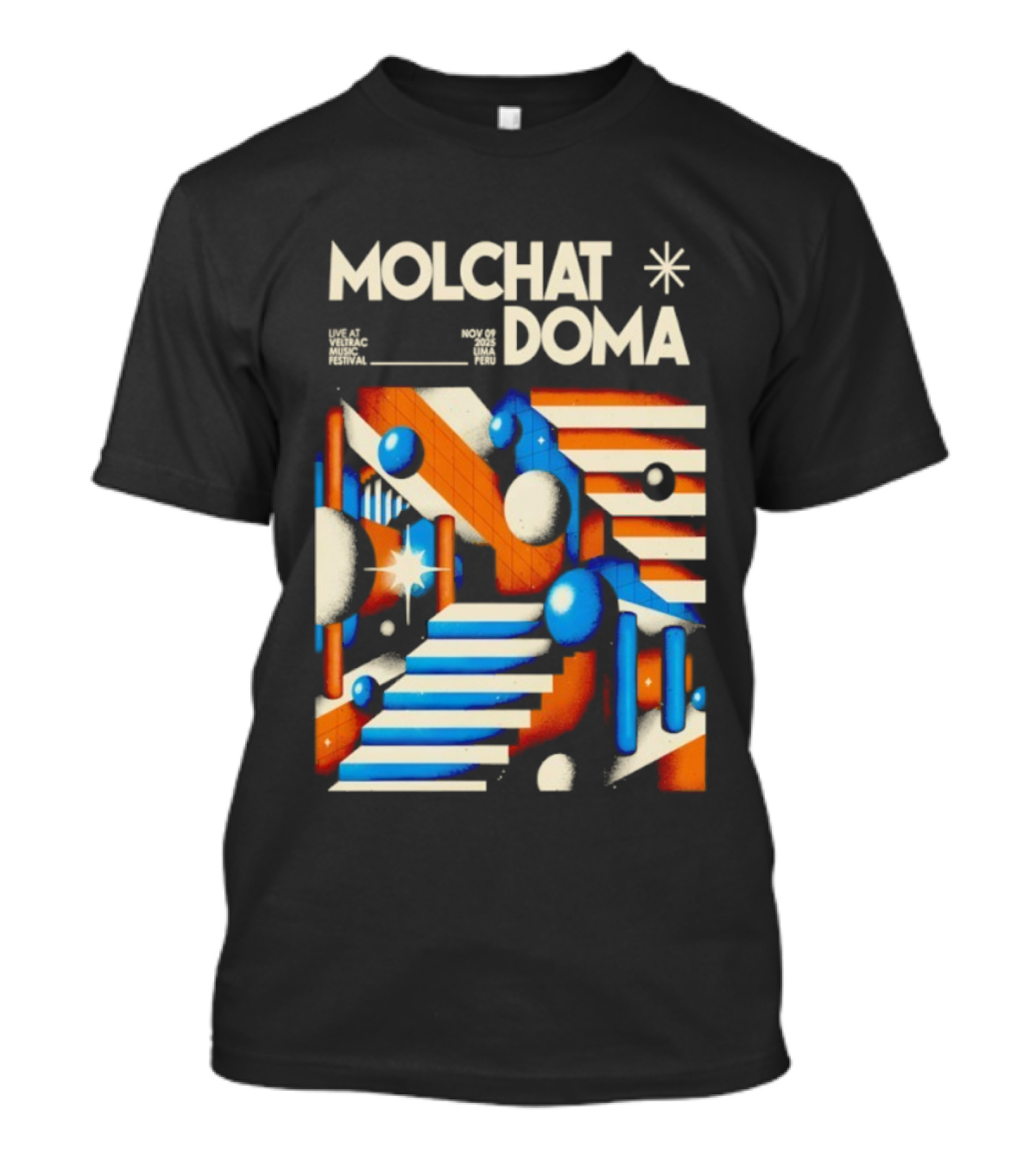 Molchat Doma Veltrac Music Festival 2025 Retro Futuristic Geometric Design T-Shirt