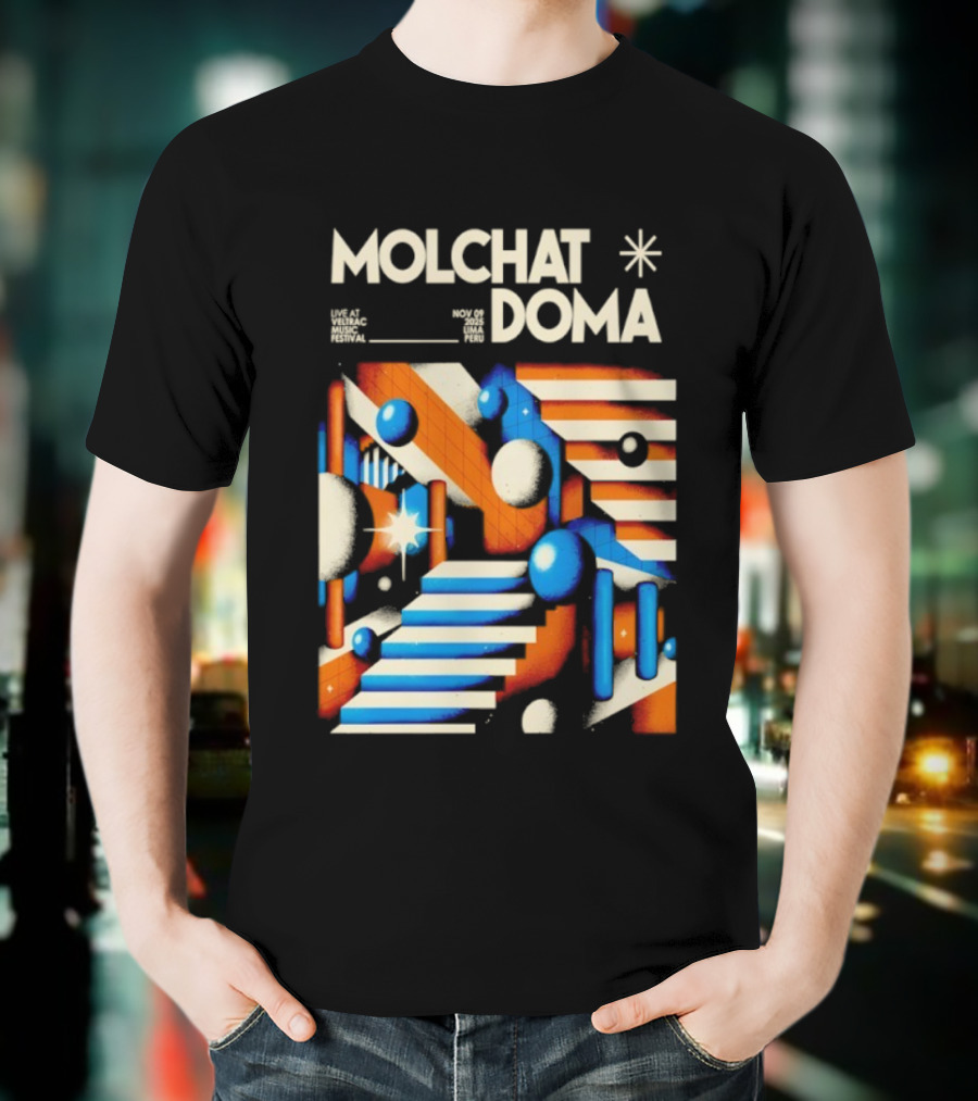 Molchat Doma Veltrac Music Festival 2025 Retro Futuristic Geometric Design T-Shirt