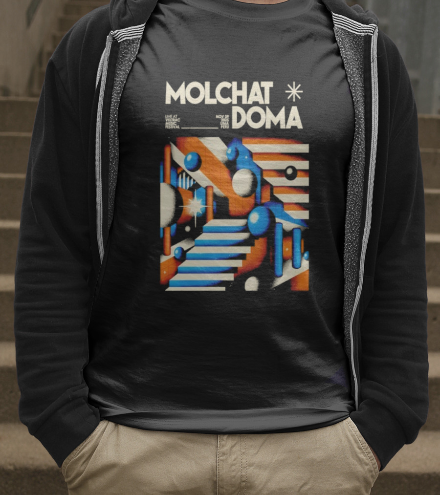 Molchat Doma Veltrac Music Festival 2025 Retro Futuristic Geometric Design T-Shirt