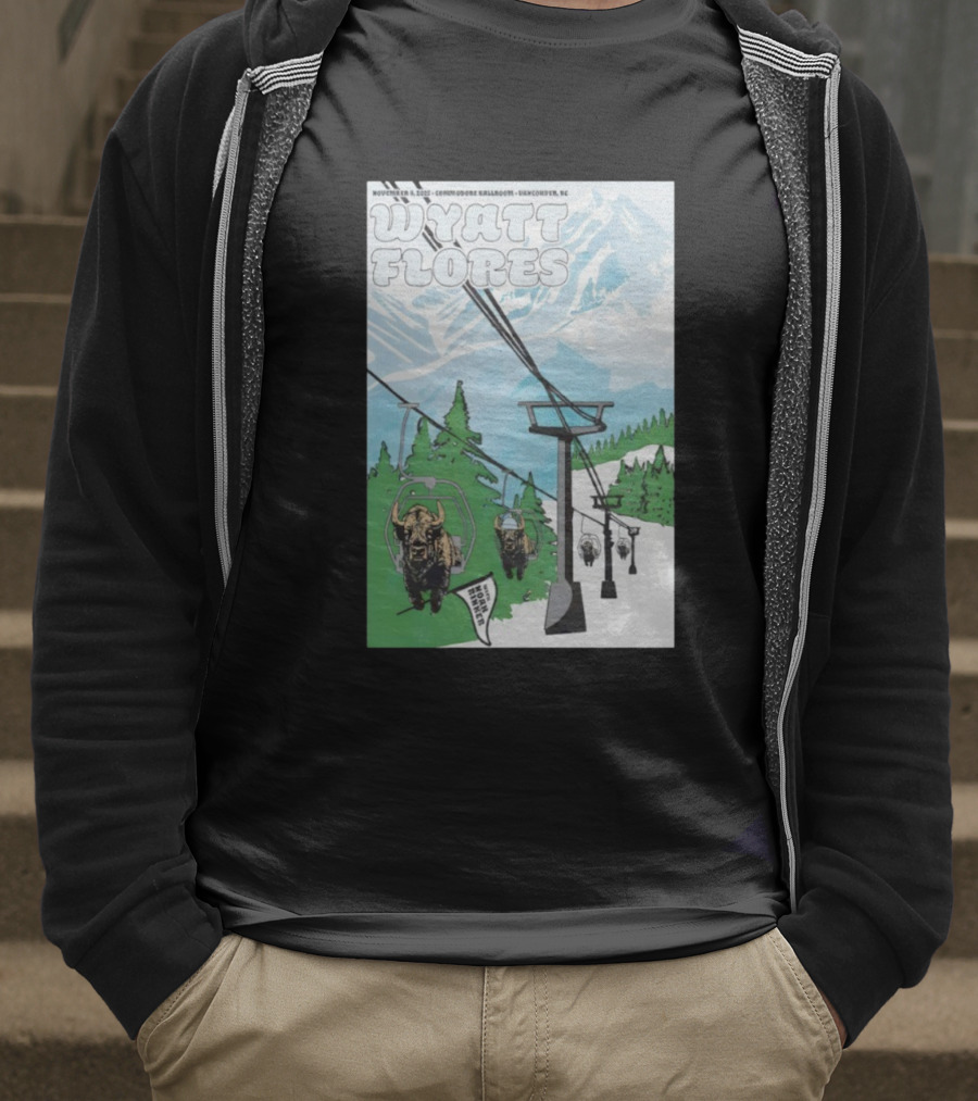 Wyatt Flores Nov 8 2025 Commodore Ballroom Vancouver BC Ski Lift Buffalo Artwork T-Shirt