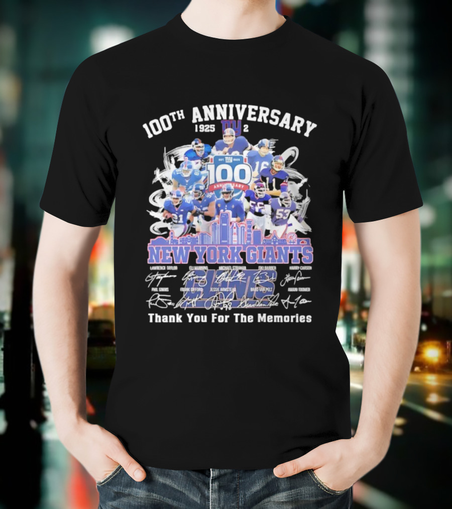 100th Anniversary New York Giants Thank You For The Memories 1925-2025 NFL Legends T-Shirt