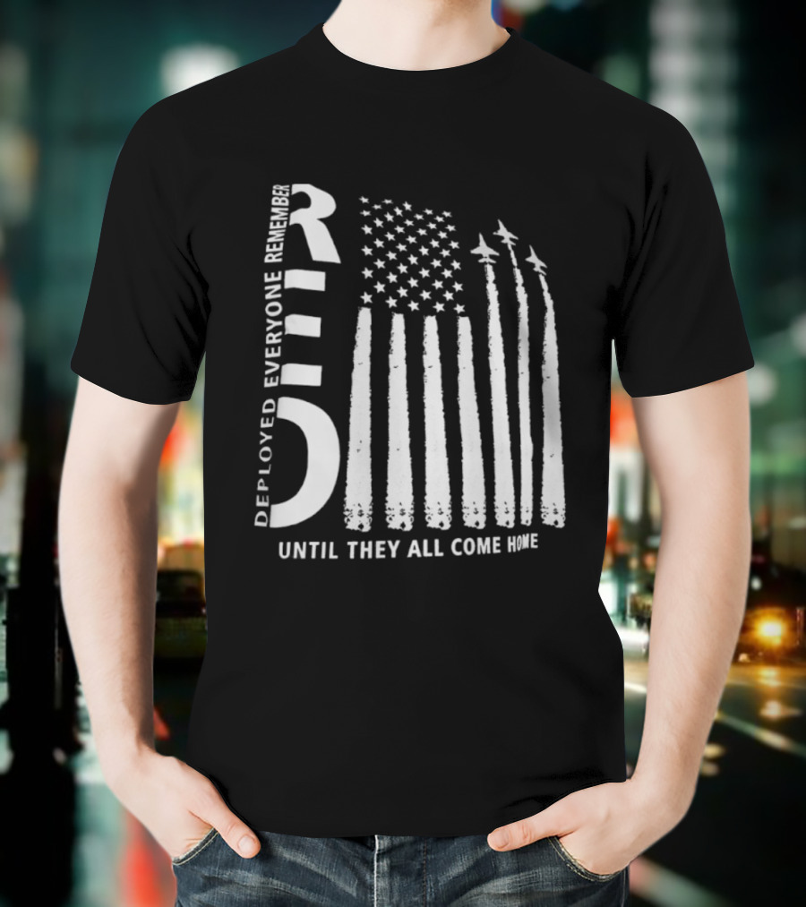 R.E.D. Friday Deployed Everyone Remember Until They All Come Home Flag Design With Jets T-Shirt