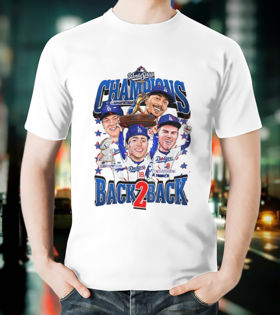 Los Angeles Dodgers World Series Champions Back 2 Back MLB Baseball 2025 T-Shirt
